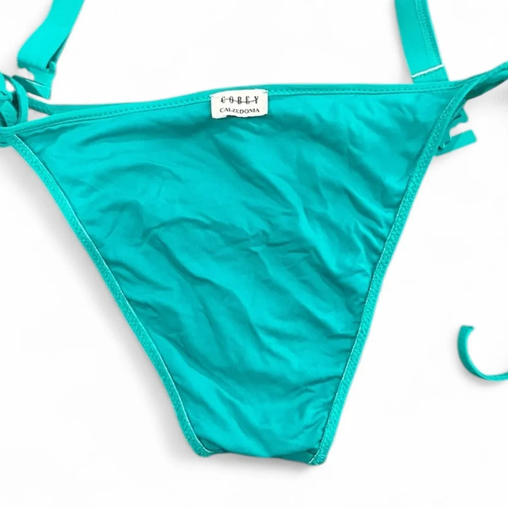 Vintage y2k Calzedonia 3-piece Triangle String Bikini Set in Yellow & Turquoise